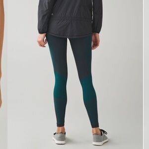 LULULEMON grey and teal All about that base leggings/ tights size 8 yoga run